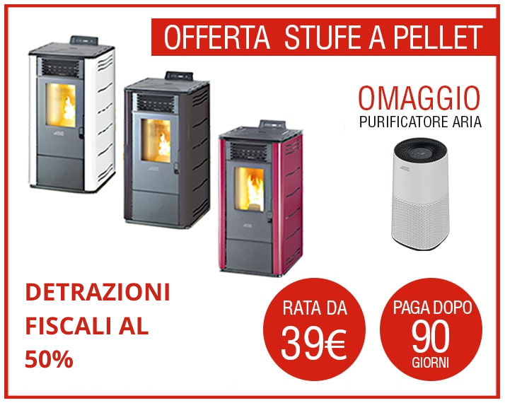 Offerta Ecobonus stufe a pellet e purificatore d'aria in omaggio